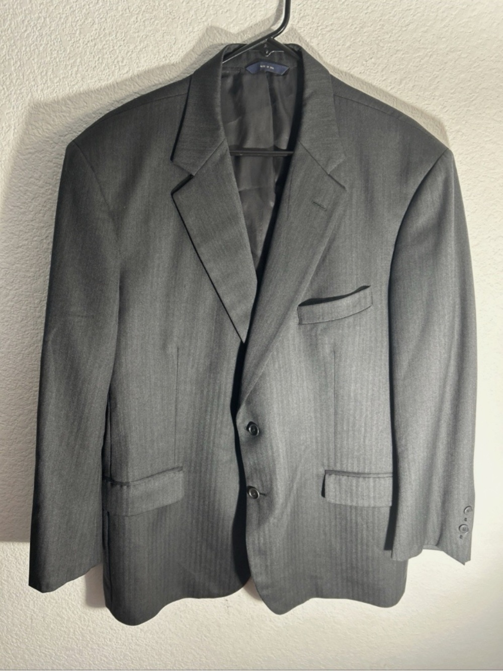 Brooks Brothers Blazer Mens 46R Gray 1818 Madison SaxXon Jacket Made in USA